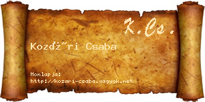 Kozári Csaba névjegykártya