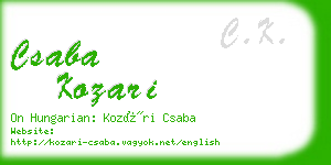 csaba kozari business card